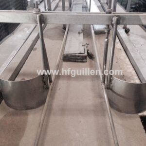 CINTA TRANSPORTADORA CON BANDEJAS INOX LATERALES 300x54cm