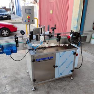 REF-0 ETIQUETADORA AUTOMÁTICA ADHESIVA 1 CABEZAL CON PINZA Y CHAFADOR DE PRECINTO (NUEVA)