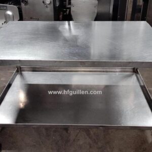 MESA EN ACERO INOX CON BALDA 150x100 cm
