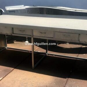 MESA EN ACERO INOXIDABLE CON 3 CAJONES