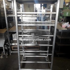 CARRO PORTA REJILLAS EN INOX CON RUEDAS