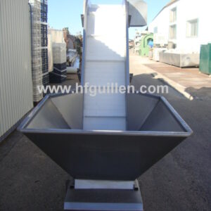 REF-0 ELEVADOR DE BANDA MODULAR CON PALAS Y TOLVA EN ACERO INOX