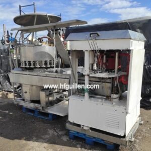 CERRADORA AUTOMÁTICA FMC DE 4 CABEZALES CON GRUPO DE LLENADO BAJO VACÍO DE 21 VÁLVULAS